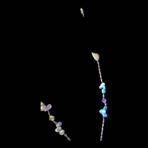 Vintage Aurora Borealis Crystal Pearl  and White Agate Drop Necklace Y-Necklace - Picture 4 of 12